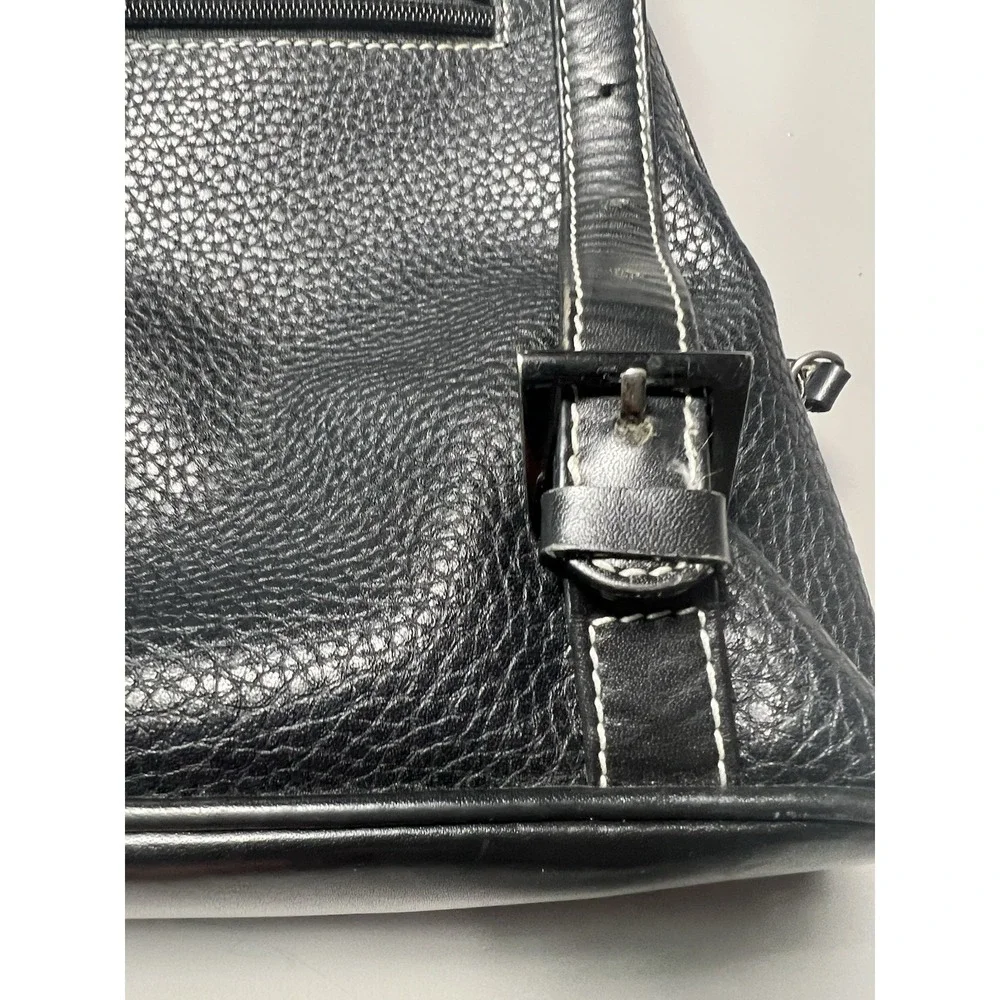 Vintage Charles Hubert‎ Black Leather Backpack Purse Bag